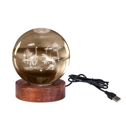 3D Crystal Ball Lamp - Dino Land (8 x 8 x 9.5cm)