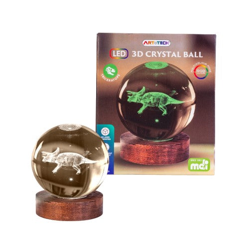 3D Crystal Ball Lamp - Triceratops (8 x 8 x 9.5cm)