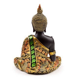 Ornament - Black & Orange Gold Thai Buddha Mediation (21cm)