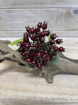 Artificial Small Rosehip Bundle x 5 (Burgundy)