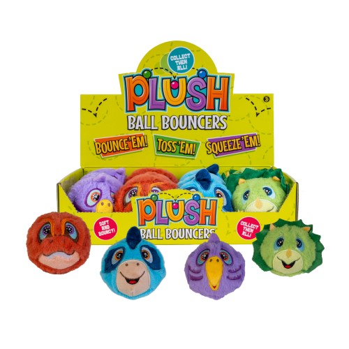 Plush Bouncing Ball - Dino (Set of 12 Assorted)