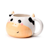 Ceramic Shaped Mug - Black and White Cow Head  (450ml)