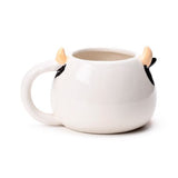 Ceramic Shaped Mug - Black and White Cow Head  (450ml)