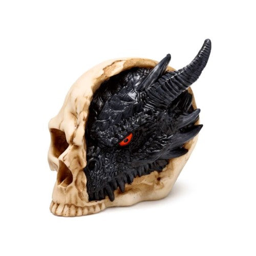 Ornament - Shadows of Darkness Black Dragon in Skull (Large)