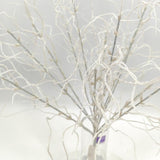 Glitter Twisted Willow Bush (White)