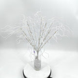 Glitter Twisted Willow Bush (White)