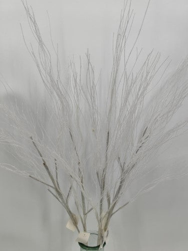 Artificial Twig Willow Spray (White Glitter)