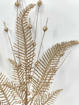 Artificial Fern Spray (Champagne Glittered)