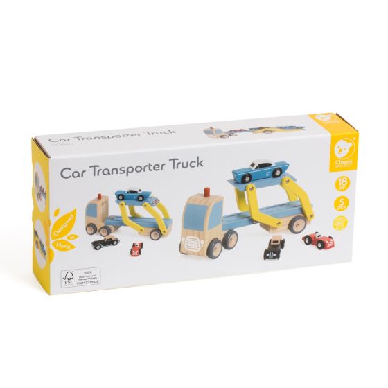 Car Transporter Truck - Blue/Yellow - Classic World