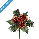 Pinecone Christmas Pick Pack 4 Red