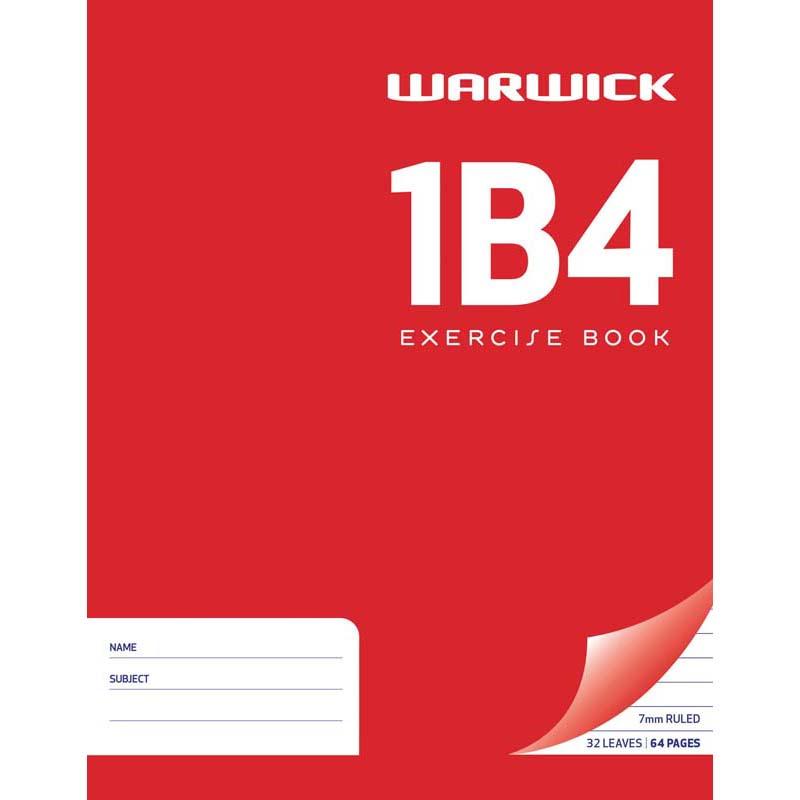 Warwick Exercise Book 1B4 32 Leaf Ruled 7mm 230x180mm