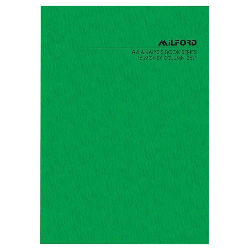 A4 limp cover analysis book with 16 money columns and 26 recyclable leaves for efficient accounting and financial tracking.