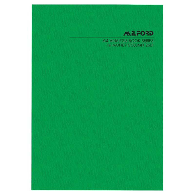 Milford A4 16 Money Column 26 Leaf Limp Analysis Book