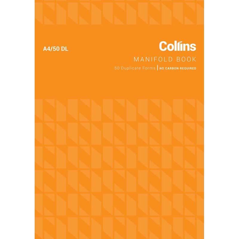 Collins Manifold A4 notepad with 50 no-carbon sheets, perfect for clear and efficient documentation in various settings.