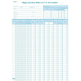 Collins Wage Book A4 P9-77 with hard cover, 128 leaves for detailed payroll documentation and employee record tracking.