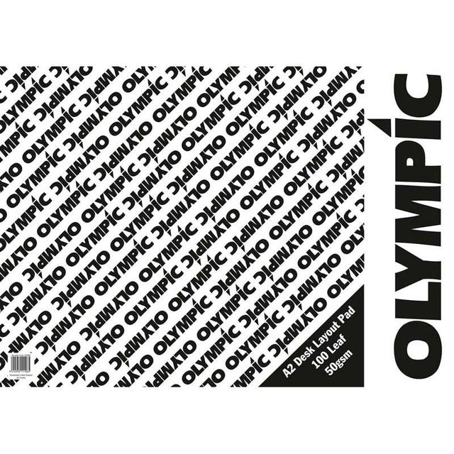 A2 Olympic Pad with 100 leaves of 50gsm white paper, perfect for sketching, drafting, and note-taking.