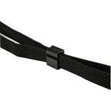 Black flat lanyards pack of 10, featuring adjustable breakaway gator strap, perfect for ID badges and keys.