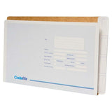 Codafile File Standard with Left Hand Pocket, box of 50 sturdy cardboard files for organizing documents up to 35MM thick.