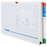 Codafile Pocket Wallet set of 20, 35mm capacity, white cardboard, perfect for organizing loose papers and documents.