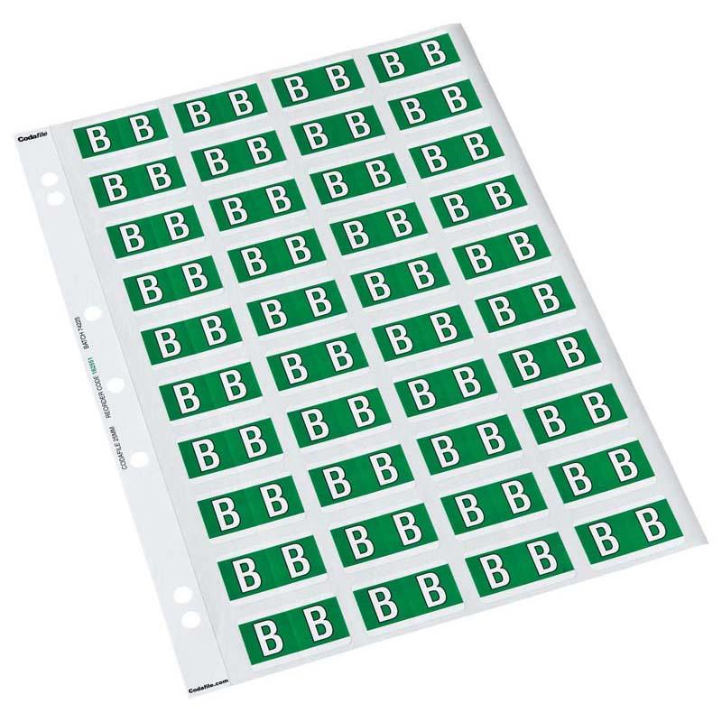 Codafile Label Alpha B 25mm Pack 5 Sheets