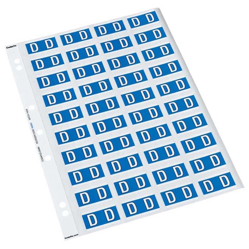 Codafile Label Alpha D 25mm Pack 5 Sheets