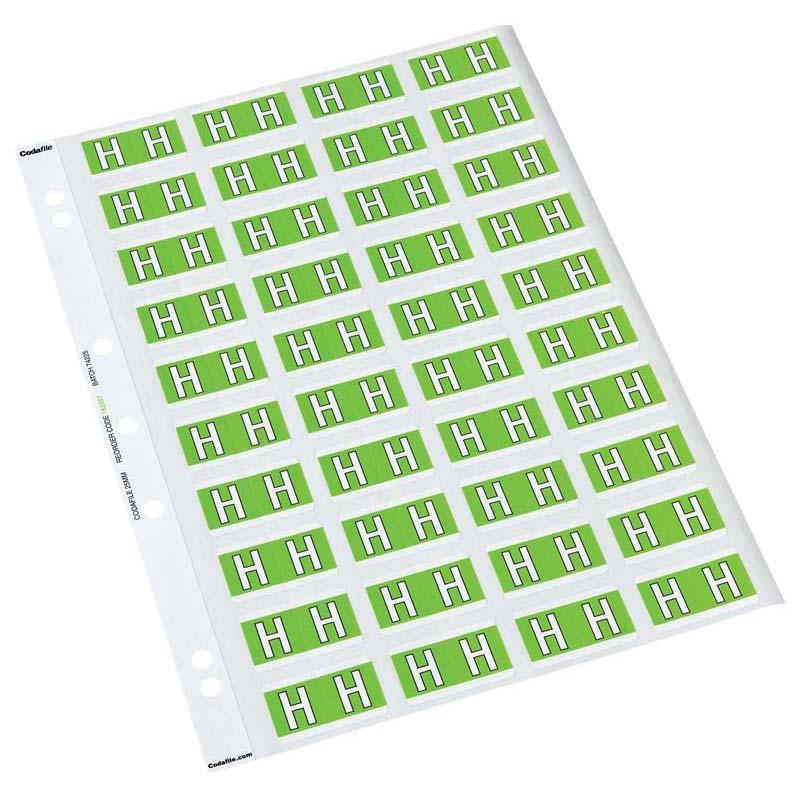 Light green paper labels in a pack of 5 sheets, ideal for color coding and organizing documents efficiently.