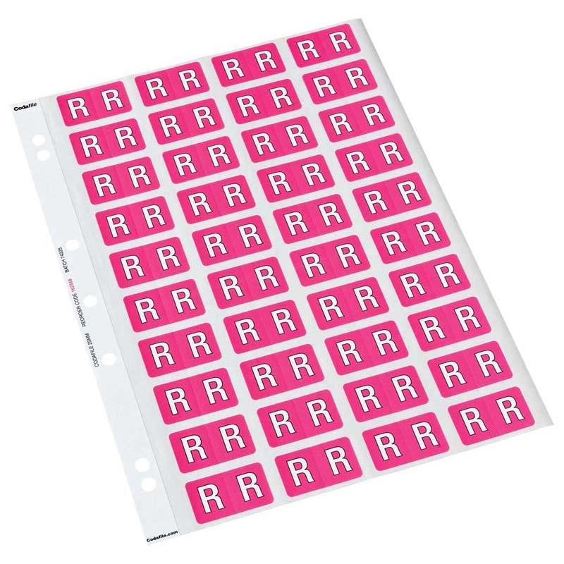 Codafile Label Alpha R 25mm Pack 5 Sheets