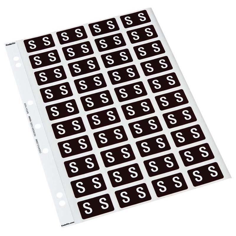 Brown paper labels in a pack of 5 sheets, each measuring 25mm x 42mm, perfect for efficient document organization.