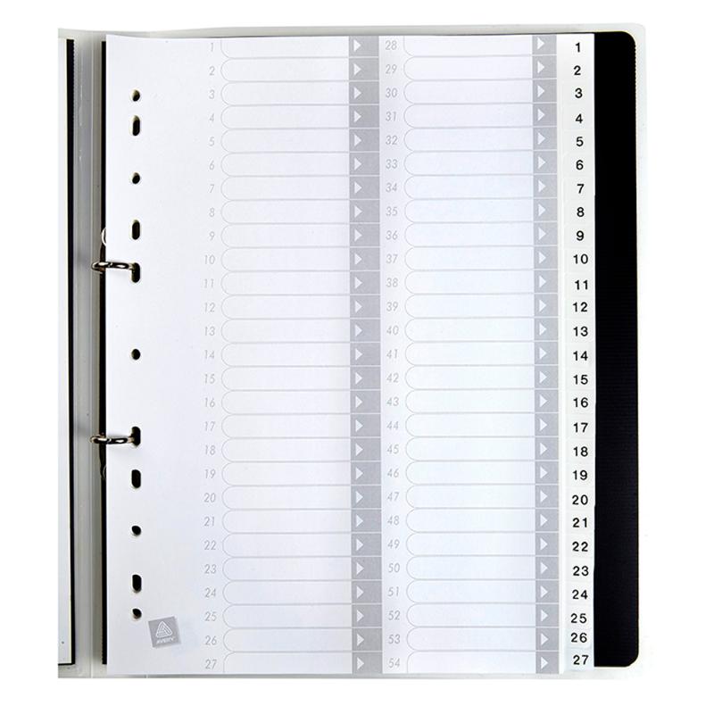 Avery Dividers A4 1-54 Tab White Pre-Printed