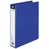 Light blue A4 binder with a clear insert cover, holds 250 sheets, durable polypropylene, 38mm ring mechanism for easy access.