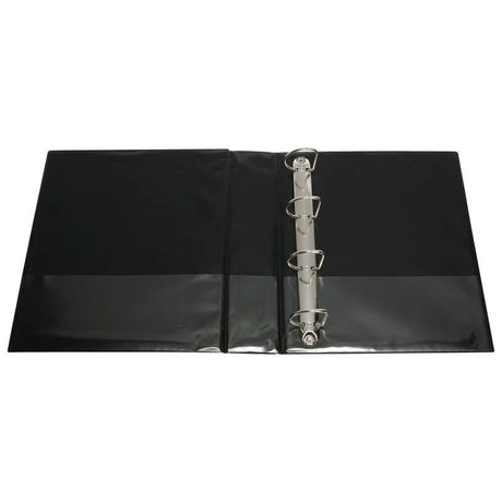 FM Binder Overlay A4 in black, holds 300 sheets, features a 50mm ring and customizable front for easy document organization.