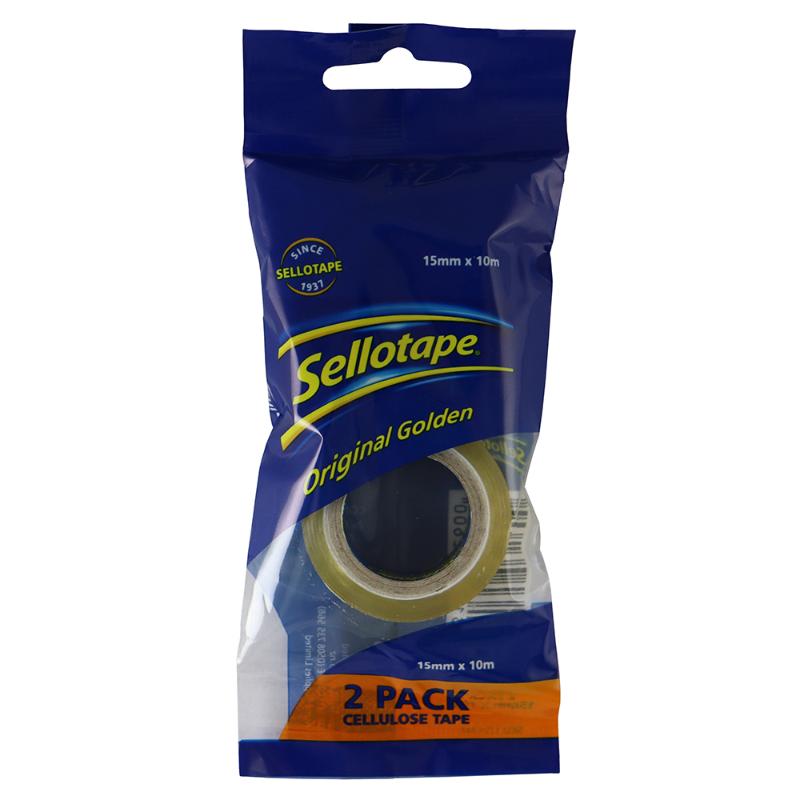 Sellotape 3260 Cellulose Tape in a 2 pack, featuring easy tear, biodegradable design, and tangle-free usage for versatile projects.