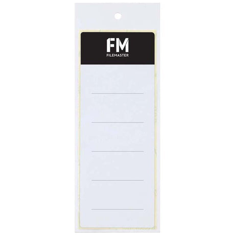 Self-adhesive white lever arch spine labels, 10-pack, 65mm x 174mm, for organized and professional document management.