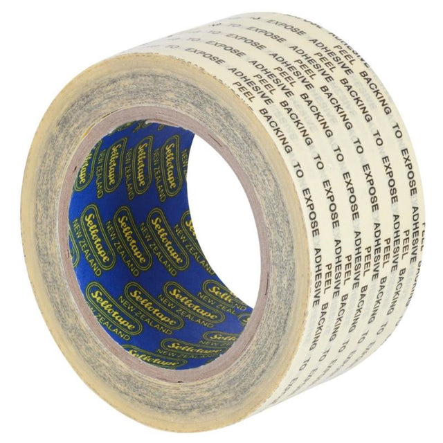 Sellotape 1205 Double Sided Tape, 48mmx33m, ideal for crafting and DIY projects with strong adhesion and removable liner.