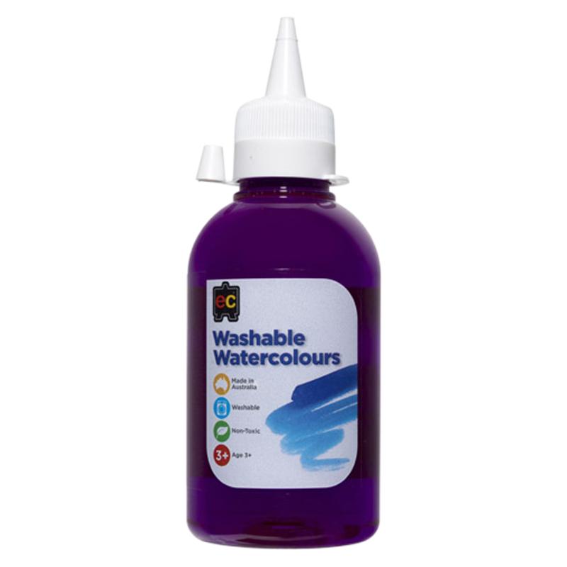 Washable magenta watercolour paint in a 250ml bottle, perfect for creative projects on various surfaces.