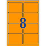 Avery Shipping Label L7165FO Fluoro Orange 99.1x67.7mm 8up 25 Sheets