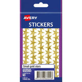 Avery Label Stars Small Gold 90 Pack