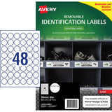 Avery Weather Resistant Removable Label L4716 Laser 30mm White 48up 20 Sheets