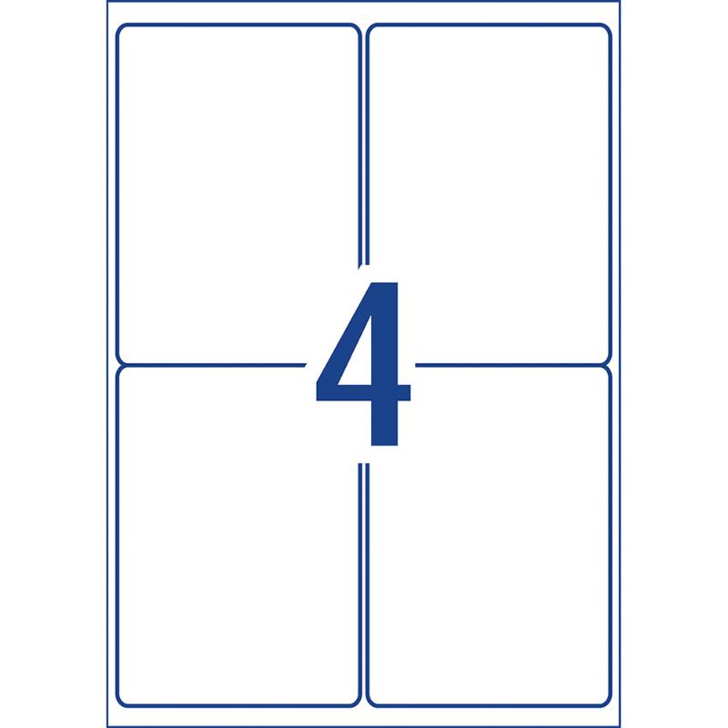 Avery Weather Resistant Removable Label L4774 Laser 99.1x139mm White 4up 20 Sheets