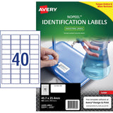 Avery No Peel Labels L6145, 400 white labels, tamper-evident, durable, ideal for organizing office equipment and more.