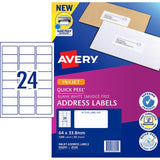 Avery Label J8159-50 Inkjet 24up 50 Sheets 64x33mm