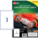 Avery Heavy Duty ID Label J4776, 199.6x289.1mm, white, water-resistant and tear-proof, ideal for tough labeling applications.