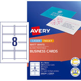 Avery Business Cards, 25 sheets with 200 customizable double-sided cards, ideal for professional networking and branding.