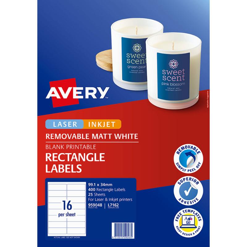 Avery Label L7162 Rev-25 99x34mm 16up 25 Sheets