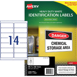 Avery Heavy Duty ID Labels, 99.1x38.1mm, waterproof and UV-resistant for durable asset labeling and organization.