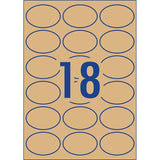 Avery L7103 Oval Kraft labels, 270 eco-friendly customizable labels for stylish product packaging and branding.