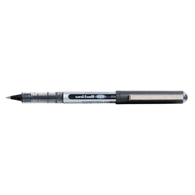 Uni-ball Eye 1.0mm Broad Black pen, featuring smooth ink flow and a capped design for precision writing and artistry.