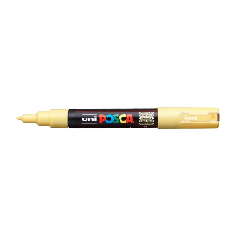 Uni Posca Marker 0.7mm Ultra-Fine Round Tip Straw Yellow PC-1M