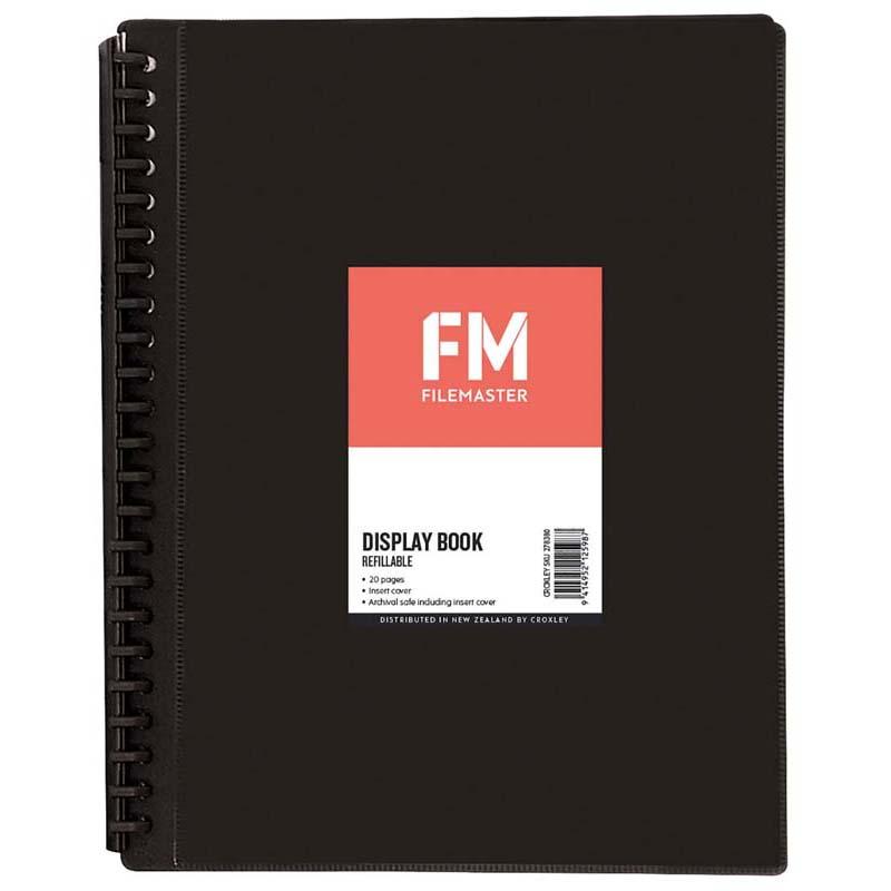 FM Display Book Black Insert Cover 20 Pocket Refillable