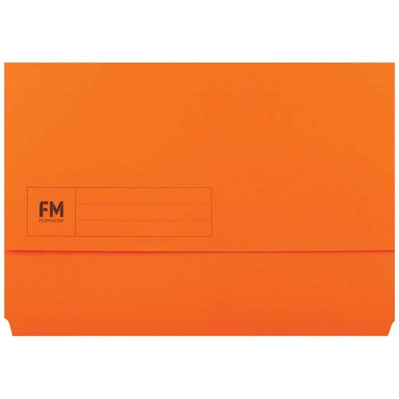 Vibrant orange FM Document Wallet, eco-friendly, 25mm capacity, ID panel, perfect for organizing documents and paperwork.